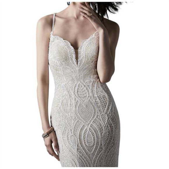 NEW MAGGIE SOTTERO daxton wedding dress in ivory over nude - Picture 3 of 6